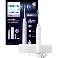 Philips 6100 Series - Elektrische tandenborstel - Wit -Extra Optimal White Opzetborstel - Reisetui - Gevoelige tanden- HX7410/02