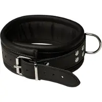 XX-Dreamtoys - leren halsband breed zwart