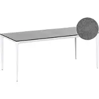 Beliani SOVARETO - Tuintafel - Wit/Donkergrijs - HPL/Aluminium
