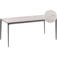 Beliani SOVARETO - Tuintafel - Donkergrijs/Lichtgrijs - HPL/Aluminium/marmer