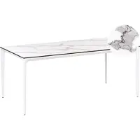 Beliani SOVARETO - Tuintafel - Wit - HPL/Aluminium/marmer