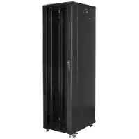 Lanberg 19" kast, 37U, 800x800, vrijstaand, glazen deur (FlatPack), zwart (verzendkosten voor de afzender)