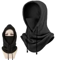 Zwart 1 stuk - Winddichte capuchon voor fietsen - Nekwarmer voor maskers - Bescherming tegen warmte en koude - Skimasker - Bivakmuts -Ademend sportmasker - Voor fietsen, skiën en wandelen -