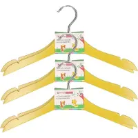 Storage solutions kledinghangers voor kinderen - 12x stuks - hout - Klerenhangers - geel