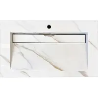 Lambini Designs Quri keramische wastafel 80cm marmer met kraangat