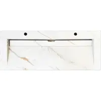 Lambini Designs Quri keramische wastafel 120cm marmer met kraangaten