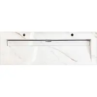 Lambini Designs Quri keramische wastafel 140cm marmer met kraangaten