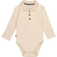 Frogs and Dogs - Polo Romper 1x1 Rib Baby | Rookgrijs - Katoen - Maat 86
