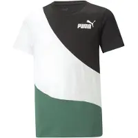 Puma Power Cat T-shirt Met Korte Mouwen Groen,Wit,Zwart 5-6 Years Jongen