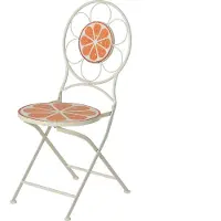 Molecule Stoel Metalen Outdoor Off White Oranje Design Decoratief Patroon