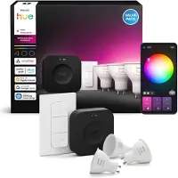 Philips Hue White and Color Starter Pack GU10 3-pack + Bridge Pro + dimmer