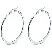 Cilla Jewels Hoop Oorringen Edelstaal Zilverkleurig-60mm