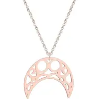 LGT JWLS Hippe dames ketting Staal Maan Hanger Rose