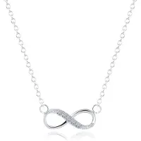 LGT JWLS Hippe dames ketting Infinity Zircon Zilverkleurig