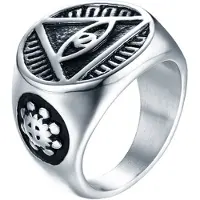 Mendes Edelstaal zegelring voor mannen Eye Of Providence-20mm