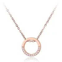 Cilla Jewels Dames ketting Edelstaal Rose Zircon Circle