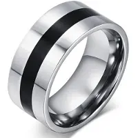 LGT JWLS RVS heren ring Black Line 9mm-17mm