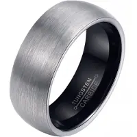 Mendes Wolfraam heren ring Zilver met Zwart 8mm-20mm