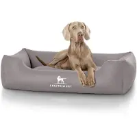 Knuffelwuff kunstleer hondenbed Sidney XXL 120 x 85cm grijs