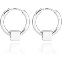 LGT JWLS Stalen creolen Flexible Square Silver-12mm