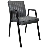 Starfurn Eetkamerstoel Tivoli - Antraciet - Incl. Armleuning - 52x65x88cm - Set van 2