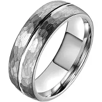 TJ Tom Jaxon Tom Jaxon wolfraam Ring Facet Groef Mat Zilverkleurig-21mm