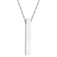 LGT JWLS LGT Jewels dames ketting Edelstaal Zilverkleurig verticale Balk