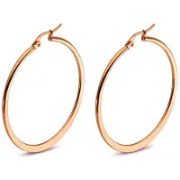 Cilla Jewels Hoop Oorringen Edelstaal Rose-60mm