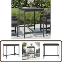 The Living Store De Living Store tuintafel, grijs, 121x82,5x110 cm, massief grenenhout