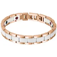 Mendes Keramieken Heren Armband Magnetische Power Rose Wit