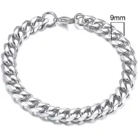 LGT JWLS Stalen heren armband Gourmet schakel Zilverkleurig 9mm-18cm