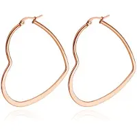 Cilla Jewels Dames oorringen Edelstaal Rose hartje-50mm