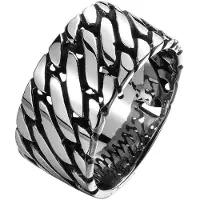 LGT JWLS Mannen ring Staal Silver Chain-18mm