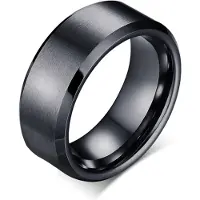 Mendes Wolfraam herenring 8mm Zwart-21.5mm