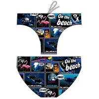 Turbo New Comic Waterpolo Swimming Brief Zwart 14 Years Jongen