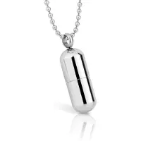 LGT JWLS LGT Jewels heren ketting Edelstaal Pill Case Zilverkleurig
