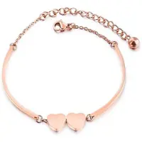 Cilla Jewels Dames Armband Dubbele Hartjes Rose