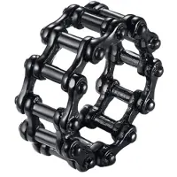 Mendes Edelstaal heren ring Bike Chain black-21.5mm