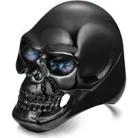 Mendes Stalen herenring Skull Black-20mm