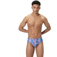 Speedo Allover Digital 8cm Swimming Brief Blauw UK 26 Man