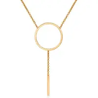 Cilla Jewels Dames ketting Edelstaal Verguld Rose Cirkel Staaf