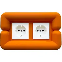 Felt - Stopcontact - Minneola Orange - Big Buoy (double) - 2 stopcontacten - Plug frame