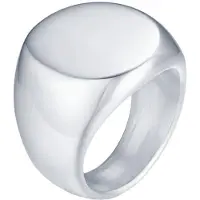 Mendes Stalen heren ring Ronde Zegel Zilverkleurig-21.5mm