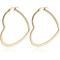 Cilla Jewels Dames oorringen Edelstaal Goudkleurig hartje-50mm