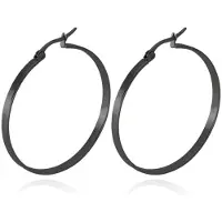 Cilla Jewels Dames oorringen Edelstaal Zwart-30mm