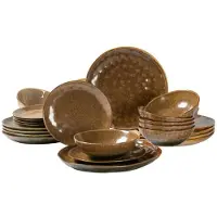MPLCo GREEN BROWN SHADES INSTA servies 18-delig voor 6 personen