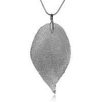 LGT JWLS Dames ketting Blad Kettinghanger Leaf Slang Ketting Grijs