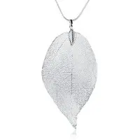 LGT JWLS Dames ketting Blad Kettinghanger Leaf Slang Ketting Zilverkleurig