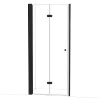 Maxaro Diamond Douchedeur 95cm Mat Zwart Helder Glas Vouwdeur | Douchedeur | Glazen Douchedeur