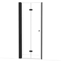 Maxaro Diamond Douchedeur 90 cm Mat Zwart Helder Glas Vouwdeur | Douchedeur | Glazen Douchedeur